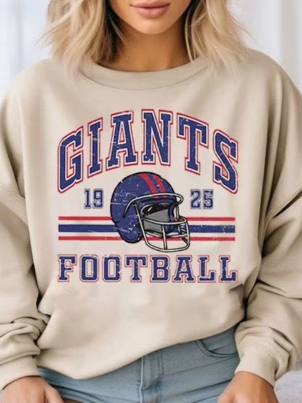 New York Giants Crewneck Sweatshirt, Giants 1925 retro, Trendy Vintage Foot tee